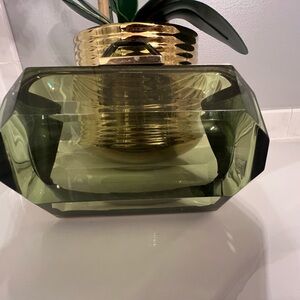 Stella McCartney Olive green acrylic clutch bag with gold-tone hardware $2570